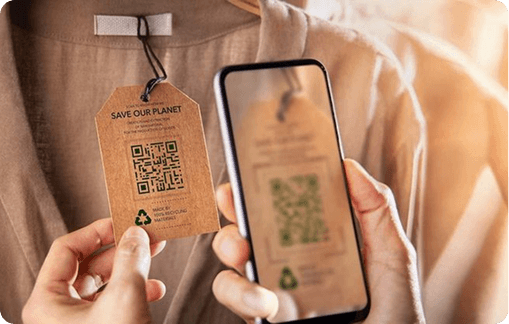 QR showing product carbon footprint and LCA insights to justify sustainable product pricing.